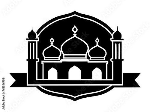 Minimalist vector of a mosque/masjid. Can be used for islamic prayer room symbol.