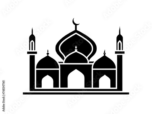Minimalist vector of a mosque/masjid. Can be used for islamic prayer room symbol.