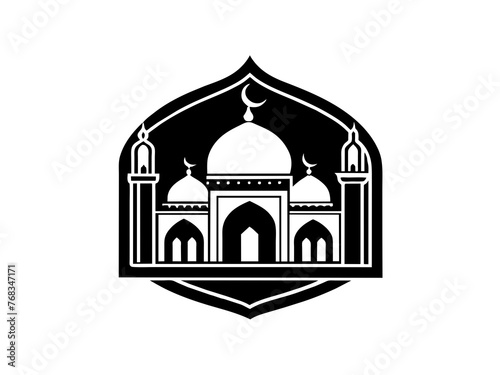 Minimalist vector of a mosque/masjid. Can be used for islamic prayer room symbol.