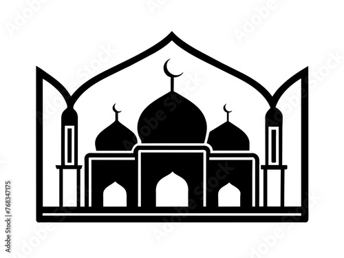 Minimalist vector of a mosque/masjid. Can be used for islamic prayer room symbol.