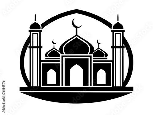 Minimalist vector of a mosque/masjid. Can be used for islamic prayer room symbol.