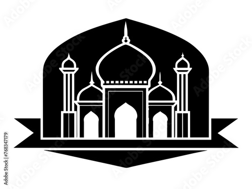 Minimalist vector of a mosque/masjid. Can be used for islamic prayer room symbol.