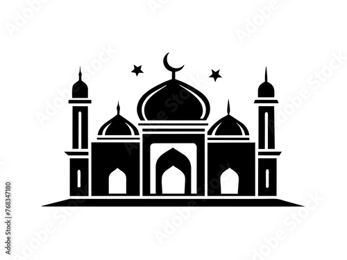 Minimalist vector of a mosque/masjid. Can be used for islamic prayer room symbol.