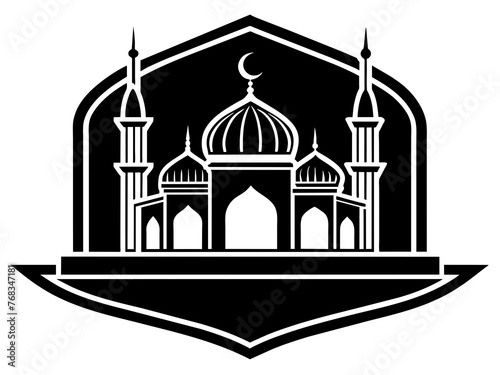 Minimalist vector of a mosque/masjid. Can be used for islamic prayer room symbol.