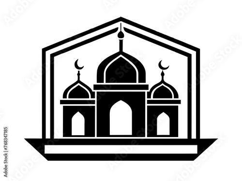 Minimalist vector of a mosque/masjid. Can be used for islamic prayer room symbol.
