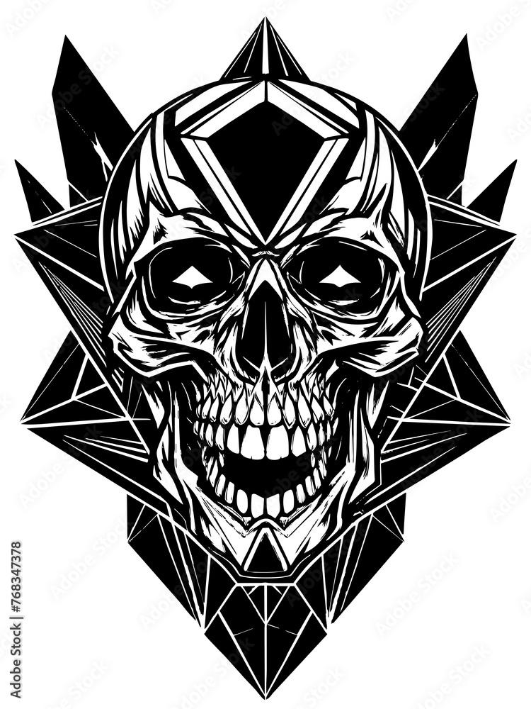 Hard rock metal skull with horns. Hard rock metal skull with horns.