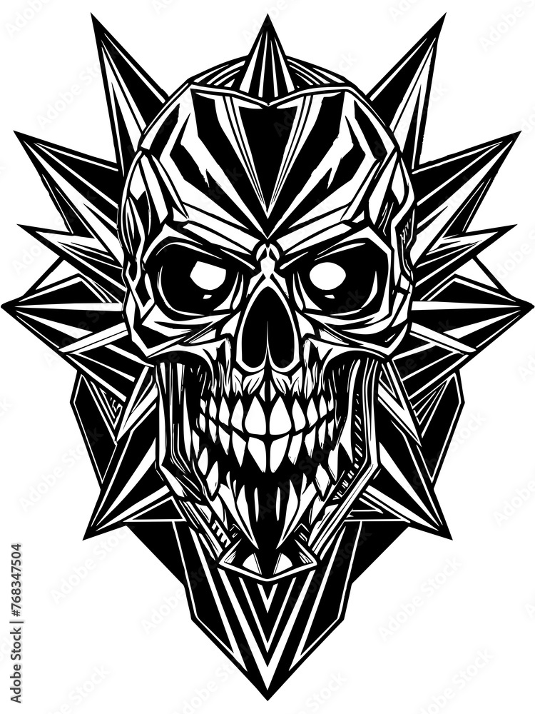Hard rock metal skull with horns. Hard rock metal skull with horns.