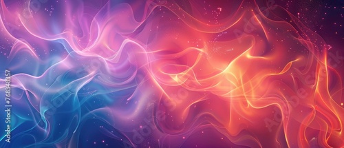 Abstract flowing smooth fractal neon waves background