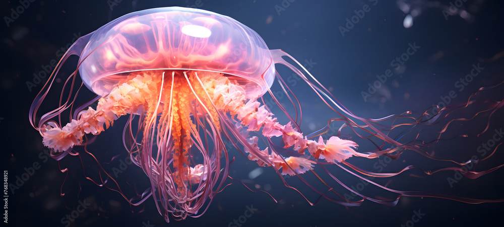transform jellyfish-shaped nano robot, ai generative transform jellyfish-shaped nano robot, ai generative