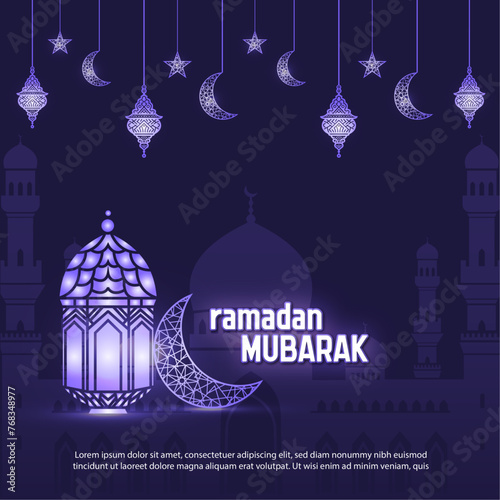 Elegant Ramadan Kareem decorative festival card. Ramadan Kareem traditional Islamic festival religious.