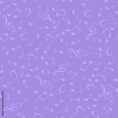 Seamless texture. Musical notes on a bright background.Hand drawn music notes.  Music pattern background. Vector Eps 10