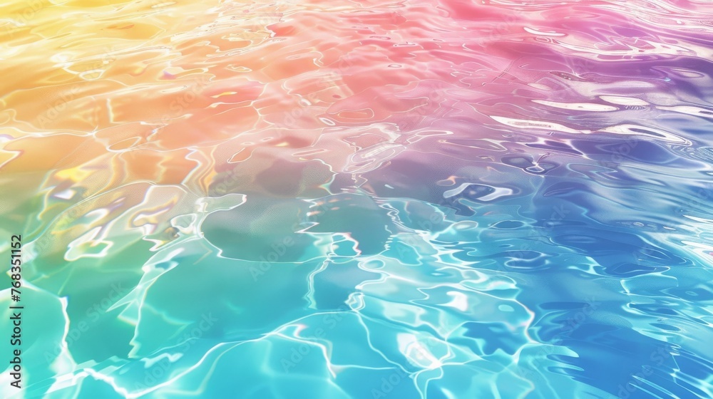 Rainbow Swimming pool water texture Background in bright and airy in rainbow colors created with Generative AI Technology