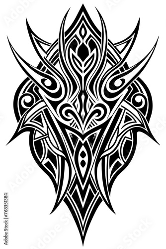 Minimalist tribal vector. Black and white color.