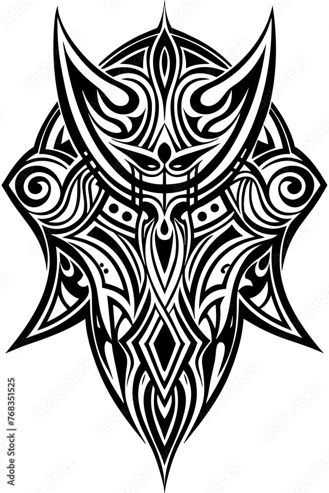 Fototapeta premium Minimalist tribal vector. Black and white color.