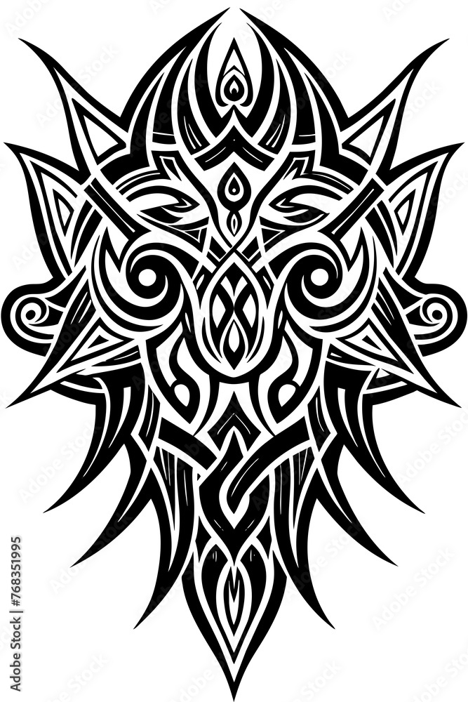 Fototapeta premium Minimalist tribal vector. Black and white color.