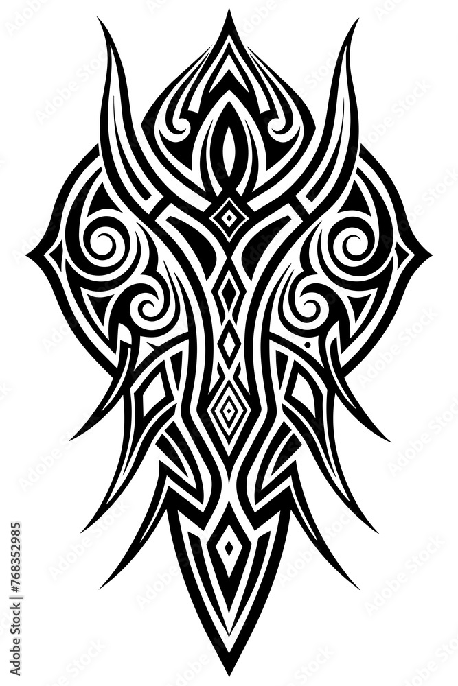 Fototapeta premium Minimalist tribal vector. Black and white color.