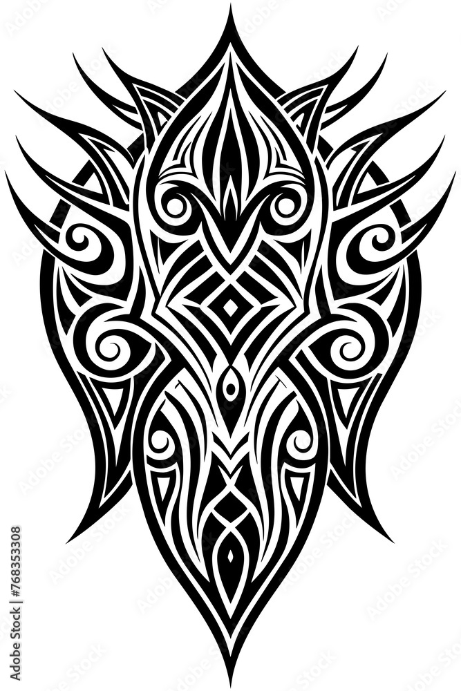 Fototapeta premium Minimalist tribal vector. Black and white color.
