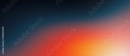 Grainy background abstract dark orange yellow blue color gradient black noise texture banner poster header backdrop design © Enso