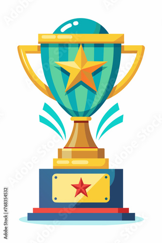 A trophy in minimalist vector style.