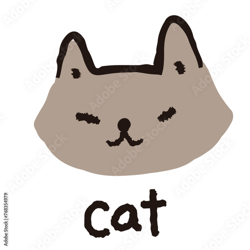 落書き風のかわいいネコのイラスト