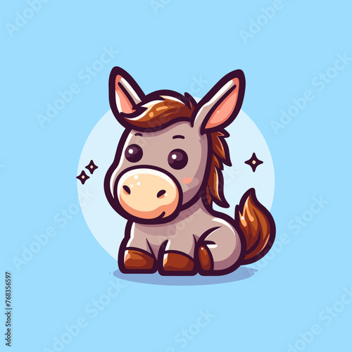 Mule Mascot Logo Illustration Chibi is awesome logo  mascot or illustration for your product  company or bussiness