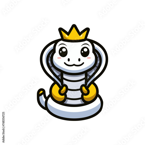King Cobra Cute Mascot Logo Illustration Chibi is awesome logo, mascot or illustration for your product, company or bussiness photo