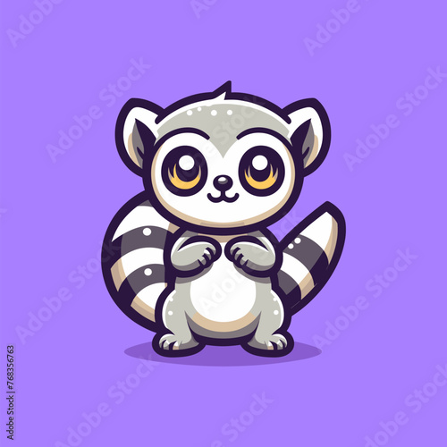 Lemur Mascot Logo Illustration Chibi is awesome logo, mascot or illustration for your product, company or bussiness