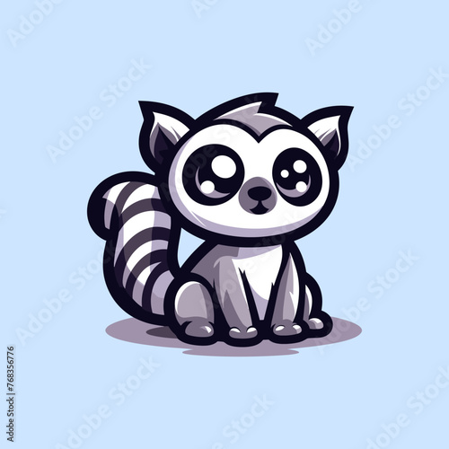 Lemur Mascot Logo Illustration Chibi is awesome logo, mascot or illustration for your product, company or bussiness photo