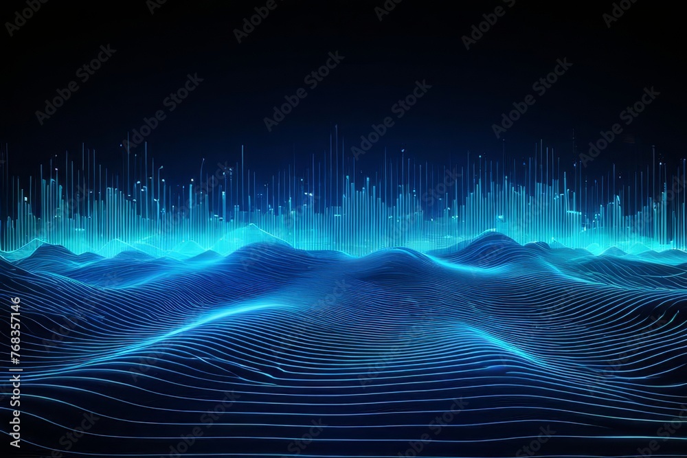a Fliud Sound waves visualized background - obrazy, fototapety, plakaty 
