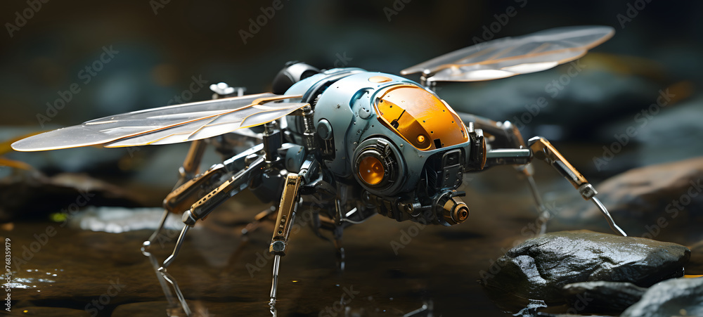Fototapeta premium fly-shaped nano robot, ai generative