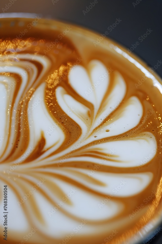 centered latte art, smooth, close up, full picture, cup full of coffee centered latte art, smooth, close up, full picture, cup full of coffee