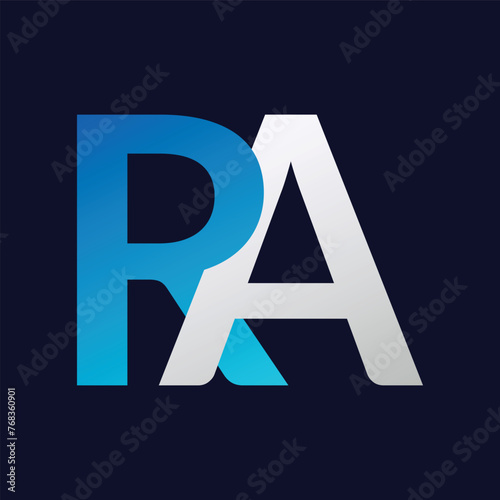 Abstract RA letter logo design template. Vector Logo Illustration.