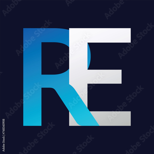 RE Letter Logo Template Illustration Design.