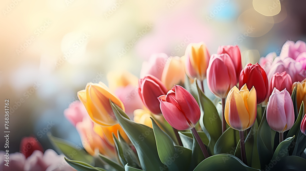 Golden bouquet soft background, Happy Women's Day, Mother's Day