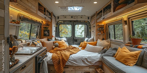 A camper home design with b...
