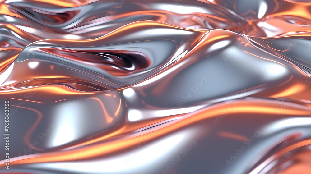 Technology liquid metal abstract graphic poster web page PPT background with generative