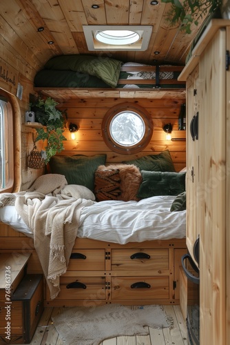 A camper home design with b...