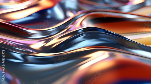 Technology liquid metal abstract graphic poster web page PPT background with generative