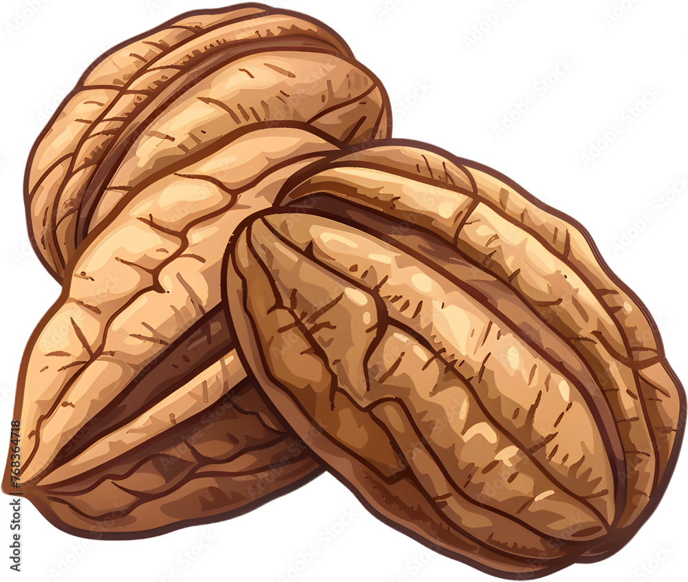 Fototapeta premium Nutty pecans, western walnuts, walnuts, pecans, nuts