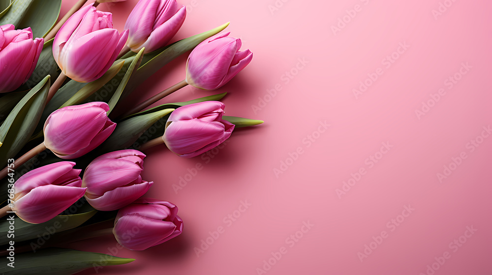 Tulip flowers in pastel colors