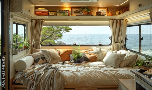 A camper home design with b...
