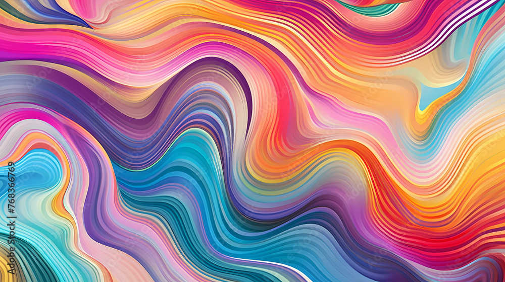 Fototapeta premium Flowing colorful glowing psychedelic abstract background art