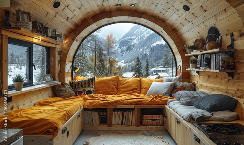 A camper home design with b...