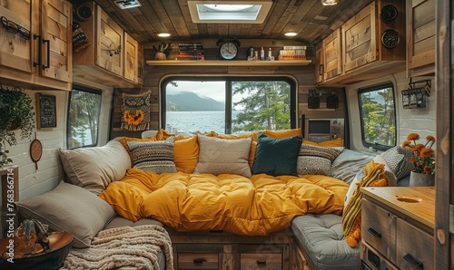 A camper home design with b...