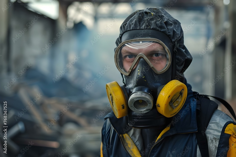 Protective Measures in Industrial Safety: Utilizing Gear, Gas Masks, and Measuring Tools to Prevent Harm from Hazardous Substances. Concept Industrial Safety Gear, Gas Masks, Measuring Tools Protective Measures in Industrial Safety: Utilizing Gear, Gas Masks, and Measuring Tools to Prevent Harm from Hazardous Substances. Concept Industrial Safety Gear, Gas Masks, Measuring Tools
