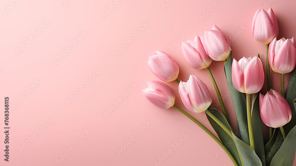 Bouquet of tulips on beautiful background