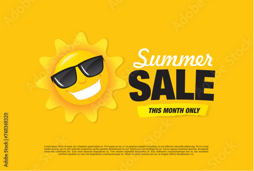 summer sale template banner, vector illustration

