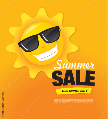 summer sale template banner, vector illustration

