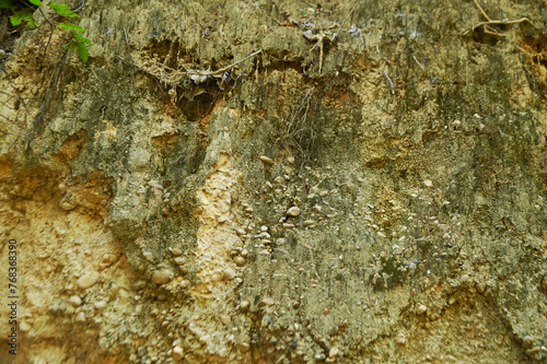 Texture and background of the surface sandstone mountain that has been eroded by nature.