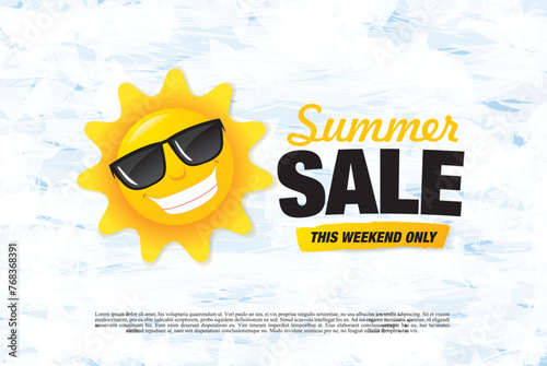 summer sale template banner, vector illustration
